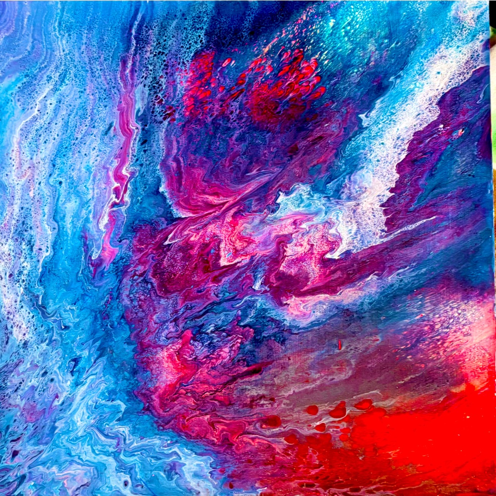 Acrylic flip and dragon stretched canvas